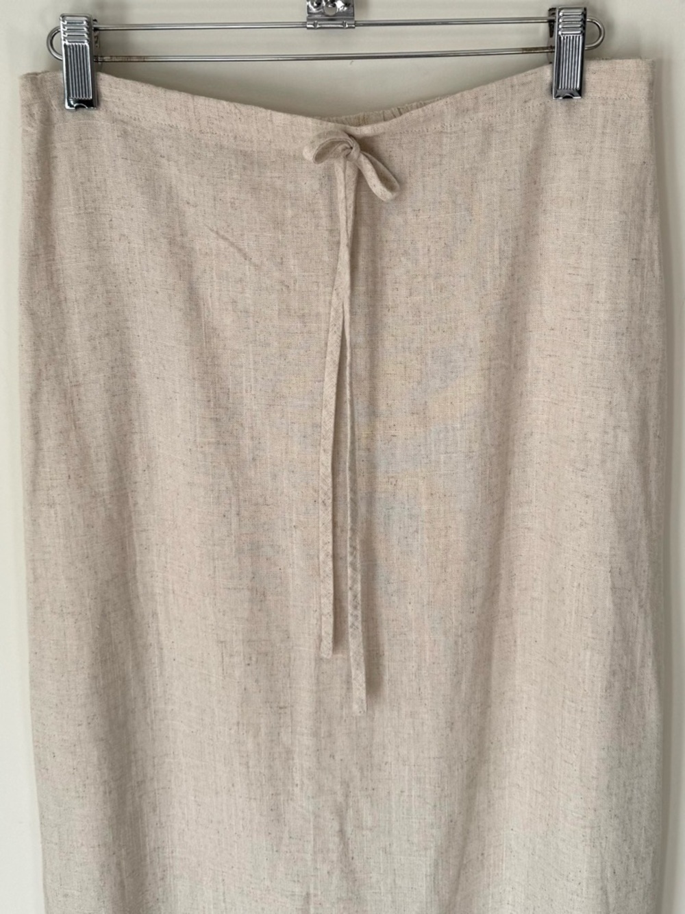 Song Of Style Linen Blend Maxi Side Slit Skirt Oatmeal Sz M - Picture 3 of 9